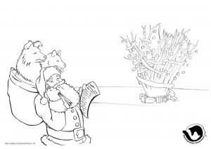 dpo dierenpension oosterhout kleurplaat kerst kerstman hond kerstboom